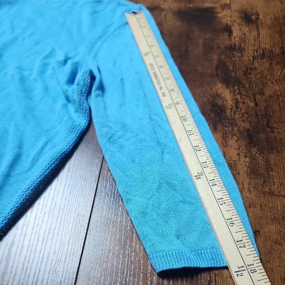 TALBOTS | Light Blue Linen Blend Preppy Breathable‎ Scoop Neck Knit Sweater | L